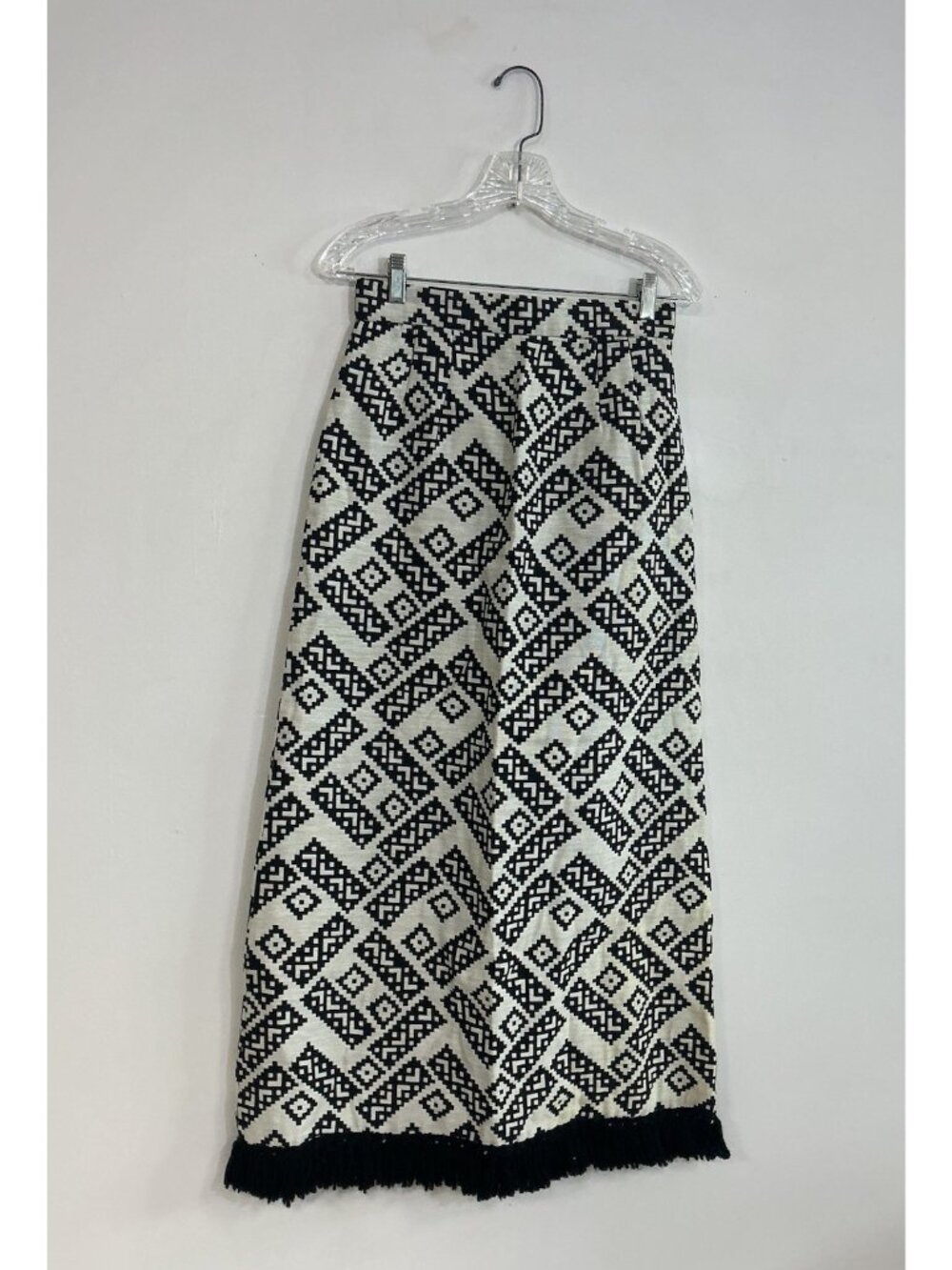 Vintage Elinor Gay Boho Maxi Skirt Jacquard Fringe Womens 10 New